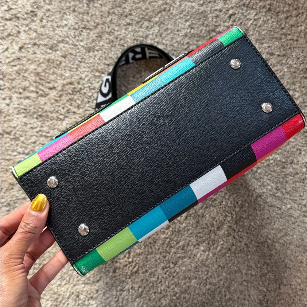 Karl Lagerfeld Colorblock Tote Bag with Logo Strap